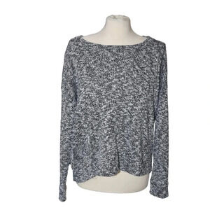Splendid || Split Back Marled Heathered Knit Sweater Medium